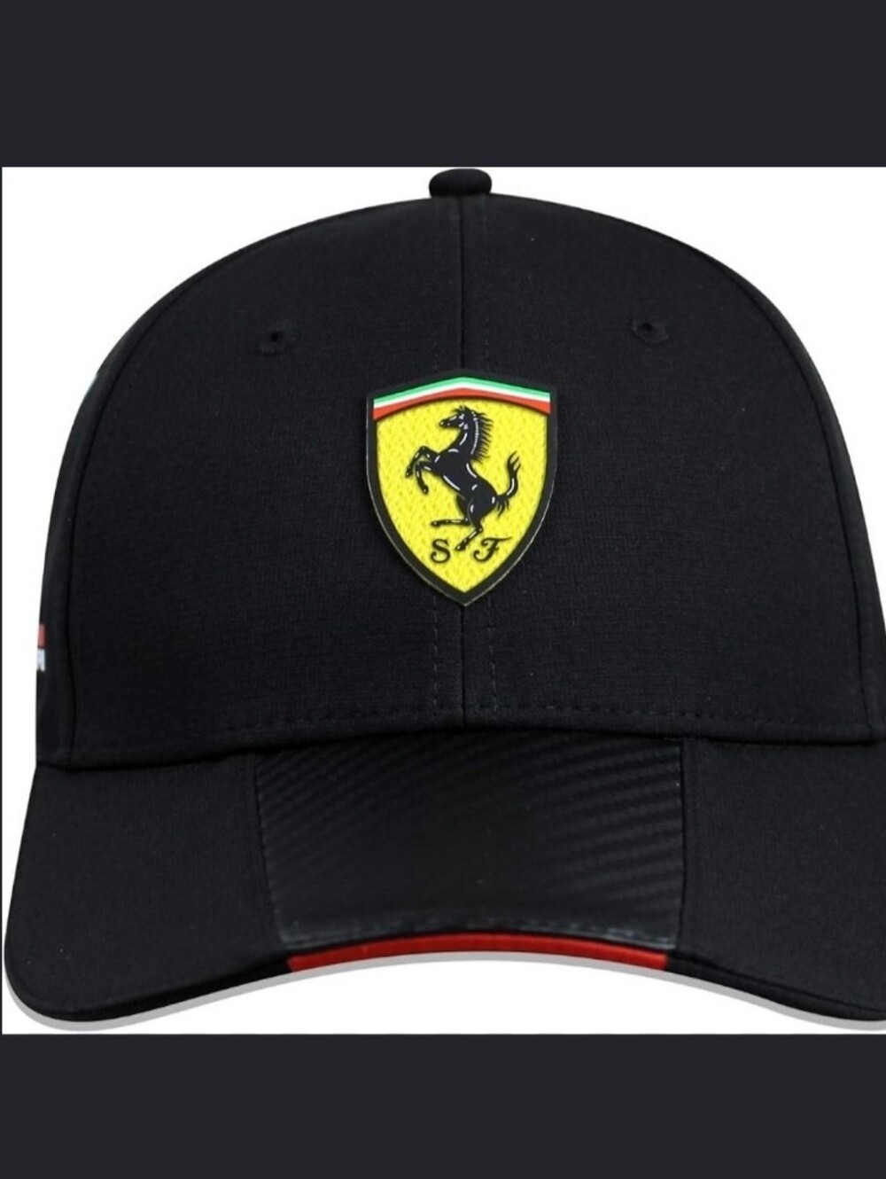 Ferrari Black Baseball Cap with Yellow Shield Logo
